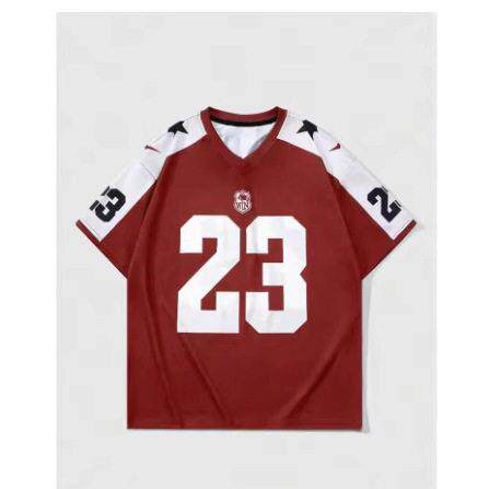 Men's Number 23 Print Short Sleeve Tee Jersey Tee Loose