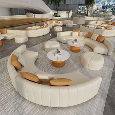 酒店会客沙发酒吧贵宾室沙发弧形沙发茶几组合餐客厅沙发桌椅组合