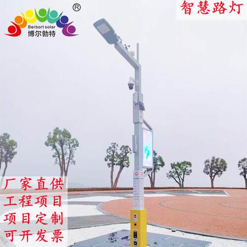 博尔勃特一体化智慧路灯城市园区多功能智慧灯杆风光互补智慧路灯