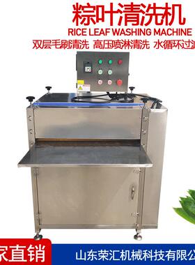 全自动粽叶芭蕉叶毛辊清洗机薄荷叶芦苇叶清洗机粽子加工流水线