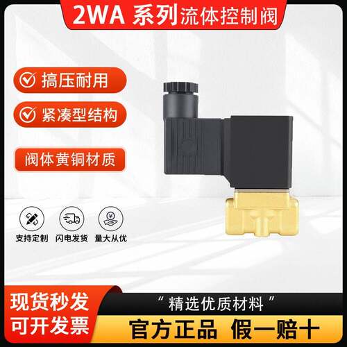 亚德客流体控制电磁阀2WA030/2W050/2WA150-06/08/10/15/24v/220v