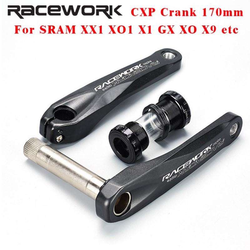 RACEWORK GXP曲柄 山地自行车左右曲柄 170mm 中空一体牙盘带中轴
