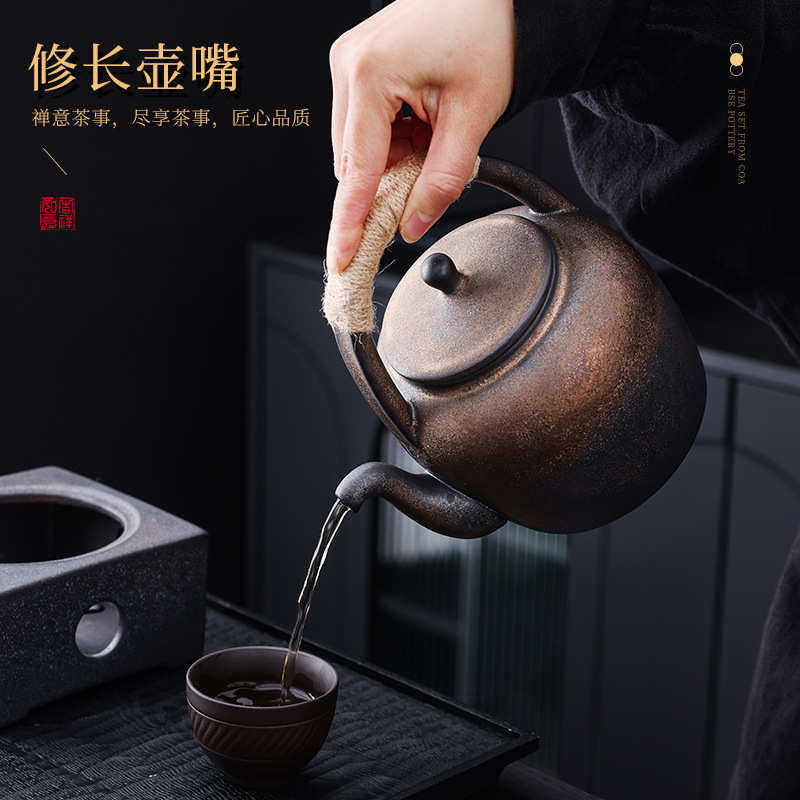 围炉保温茶炉logo茶具煮茶器定制煮蜡烛茶炉日式陶温小煮茶粗火炉