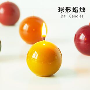 Candles蜂蜡蜡烛红色绿色创意纯手工天然蜡烛室内 球形蜡烛Ball
