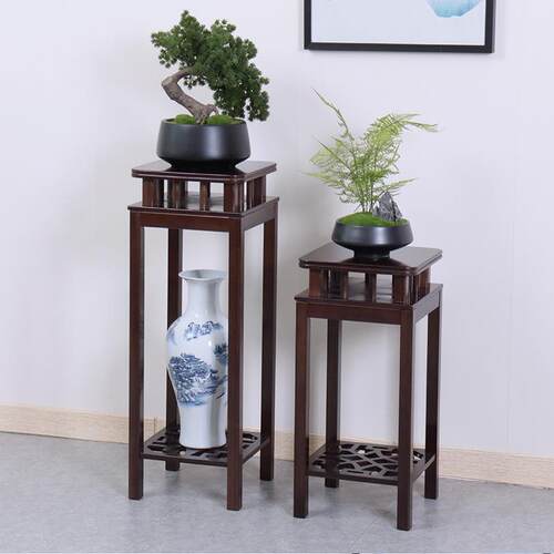 新中式花架置物架落地式仿古花几花台花盆架客厅绿萝花架单个