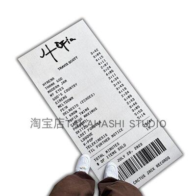 孤品 说唱歌手Travis Scott专辑收据地毯 Tyler, The Creator音乐