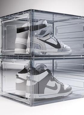 邮2770包J加厚鞋叠盒球鞋收纳折叠A收纳盒加侧开透明鞋柜塑料鞋架