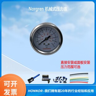 857 015 013 现货 989 990 858 NORGREN诺冠不锈钢压力表18