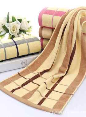 加厚澡巾37x110厘米加长毛巾棉质柔软吸水长版彩条洗澡巾礼品