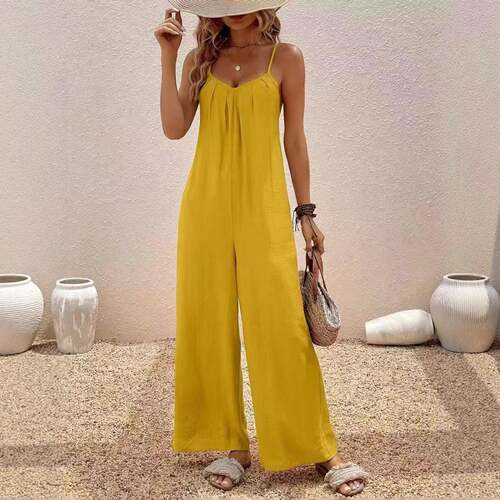 Pure Color Solid Fashion Casual Jumpsuit Stylish One-Piece