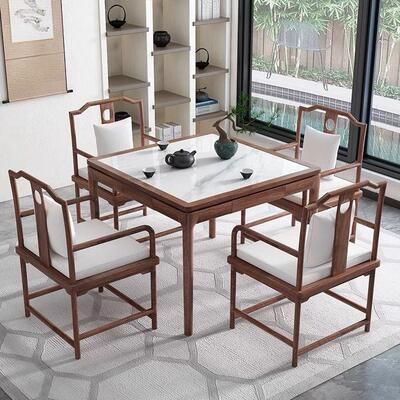 新岩板实木KRY方桌桌椅棋牌家八仙桌正方形茶用桌小中户型式客厅