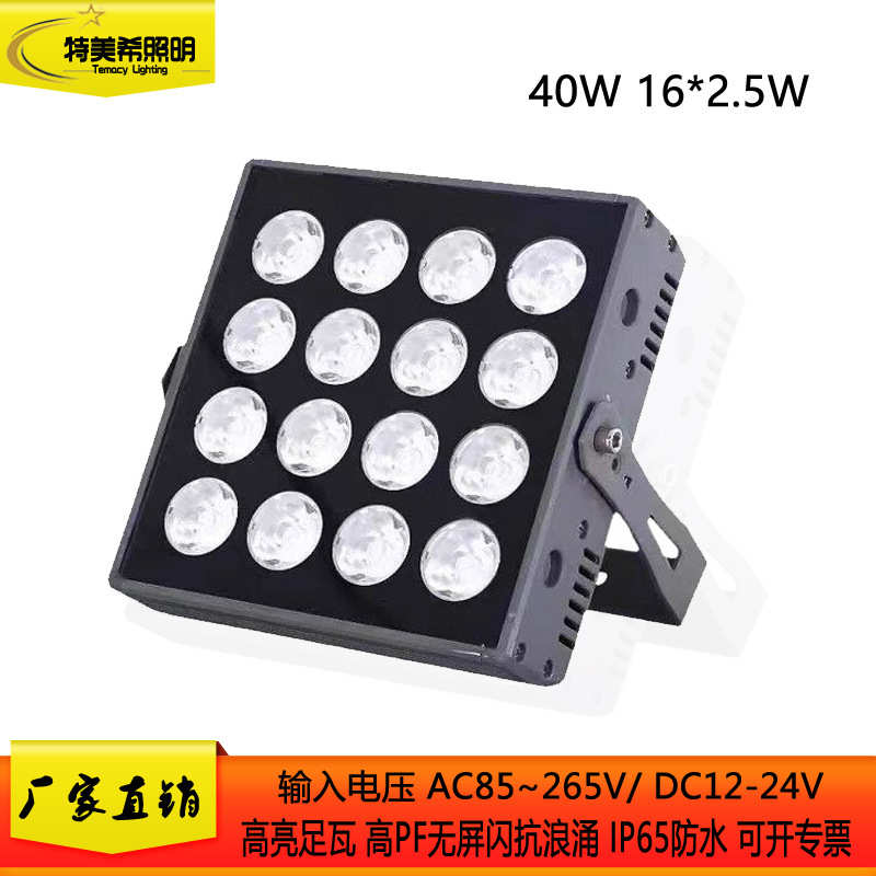 特美希照明 LED 一束聚光投光灯 红绿蓝紫金黄光别墅罗马柱泛光灯