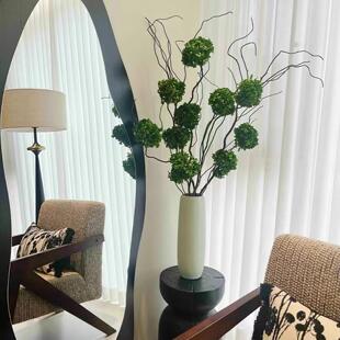永生花花束绿色大绣球真花干花高级感落地玄关电视柜客厅装饰摆件