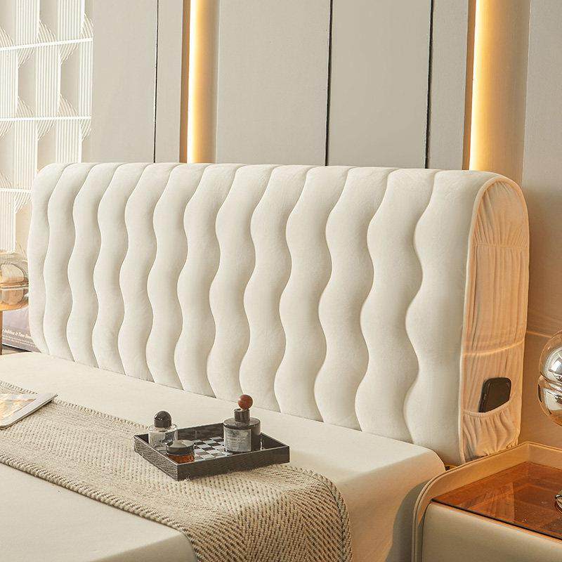 婴儿牛奶绒全包床头罩套夹棉加棉厚软包靠背简约皮木床防尘保护套,居家布艺,床头罩,淘宝优惠券,粉丝福利购,淘宝优惠卷