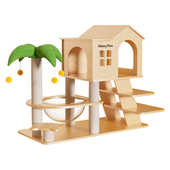 猫爬架家用小户型太空舱猫窝一体猫抓柱跳台别墅BY 矮脚猫 新品