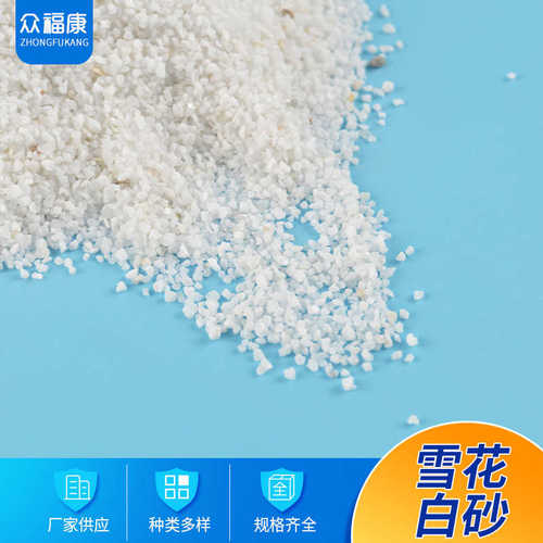 山东厂家 雪花白砂10~20目 多规格石英砂 别墅园林铺路用白石子