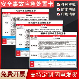 事故应急处置卡应急预案岗位现场牌子警示牌安全火灾触电事故标识牌提示牌危险化学品泄漏方案处置方法广告牌