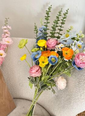 仿真花假花花束家居插花手捧花毕业莫奈花园婚礼庆典祝福玫瑰剑兰
