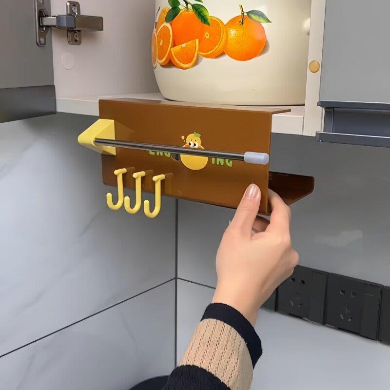 【吊柜收纳】厨房纸巾盒收纳盒壁挂置物架倒挂盒镜柜下抽纸盒悬挂
