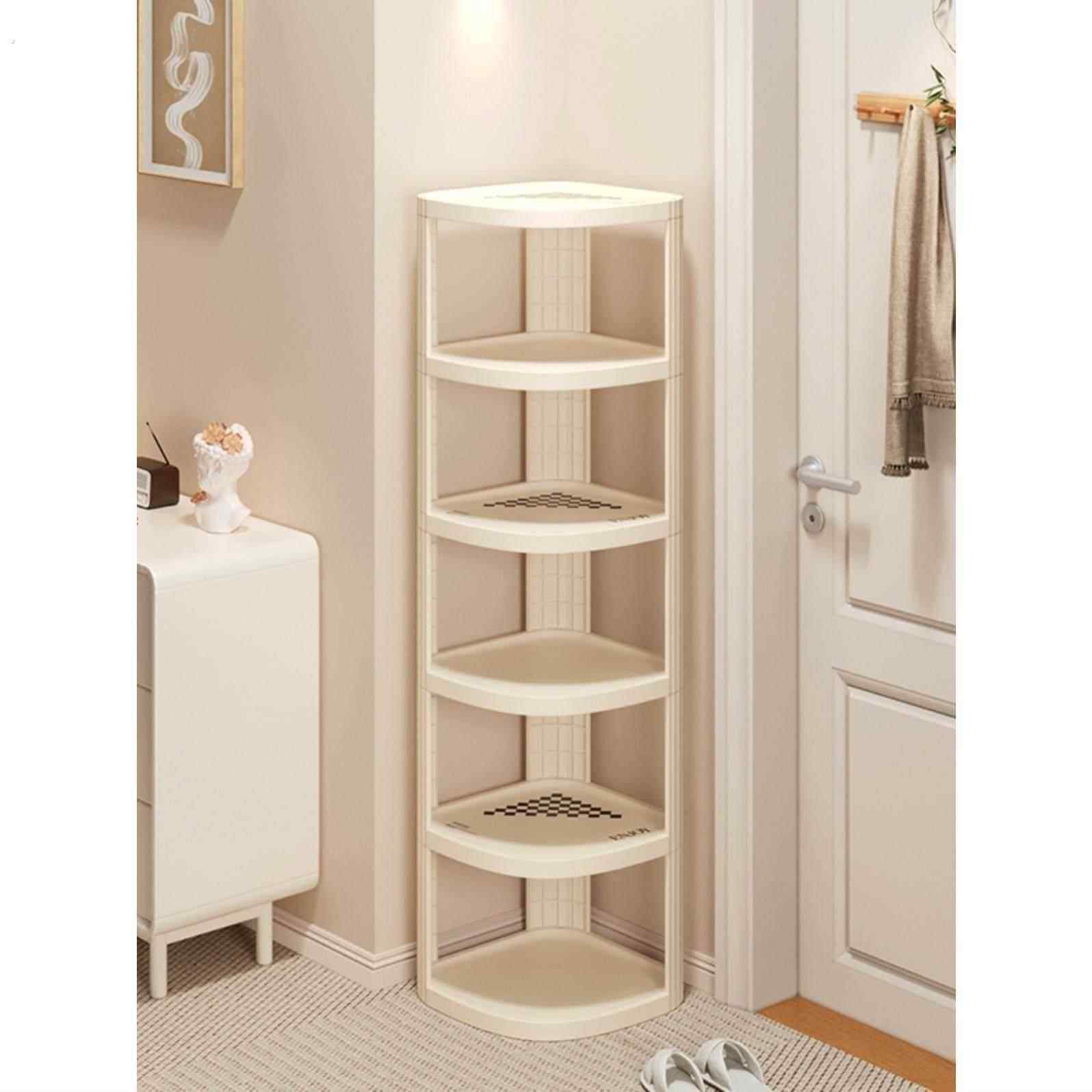 鞋架家用门口多层小型窄款简易入户门墙角三角鞋架宿舍塑料省空间