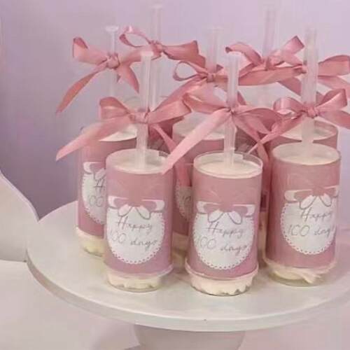 粉色蓝色100天推推乐贴纸百日宴甜品桌布置女宝宝百天祝福贴