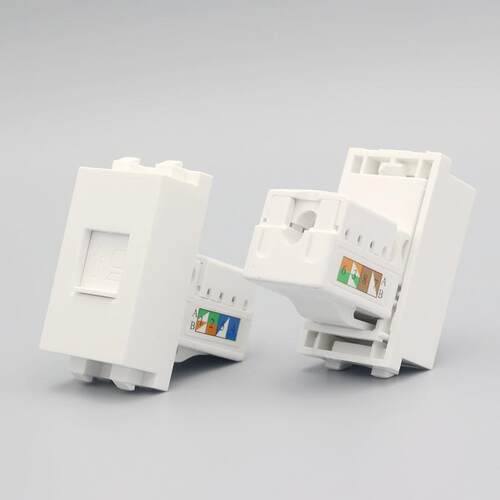 128型CAT5E超五类电脑插座模块90度打线式网络多媒体面板地插模块