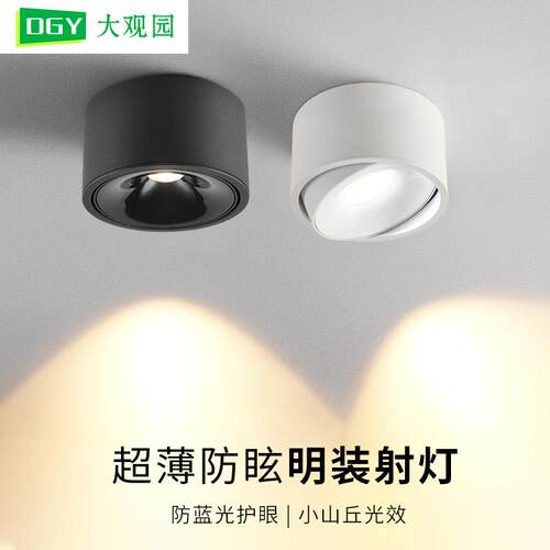 大观园明装射灯防眩小山丘客厅无主灯吸顶筒灯过道led天花灯 495L