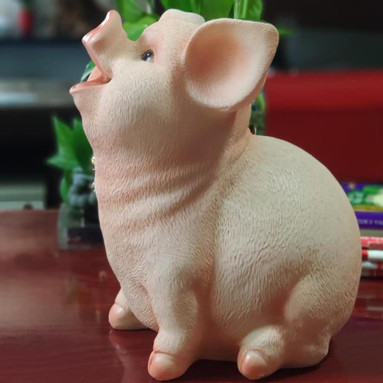 新奇特复古创意品树脂生肖零钱罐小猪储钱罐装饰工艺电视柜摆件