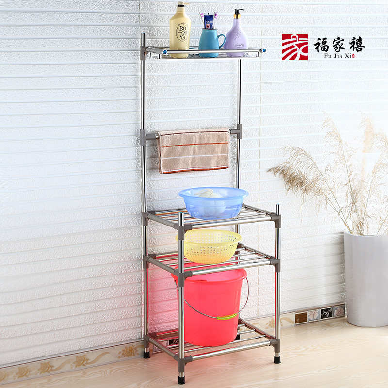 多层脸盆架不锈钢厨房卫生间落地收纳架置物架洗脸盆架子浴室角架