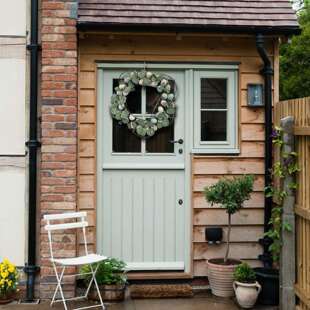 雪杉2024新款跨境复活节北欧家居派对门挂花环鸡蛋藤圈鸟蛋道具