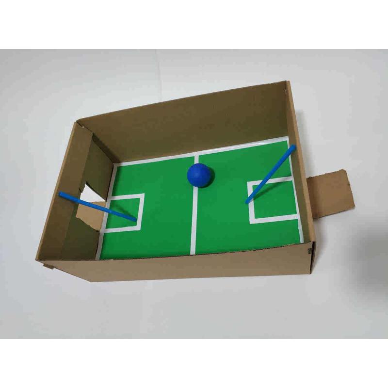 纸箱 儿童手工玩具 踢足球 体育类手工 吹吸管踢足球竞技