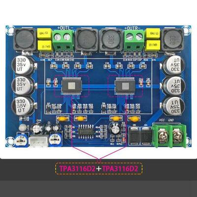 TPA3116D2 数字功放板双声道 150W*2大功率双芯片带级放大XH-M569