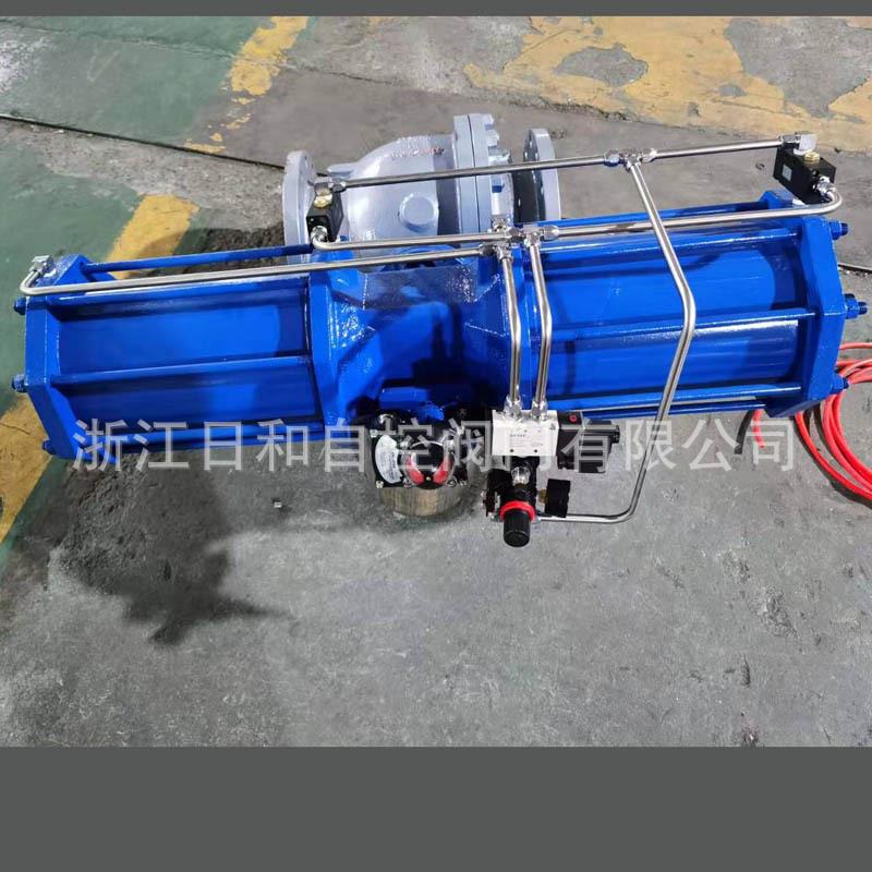 气动球阀配AW气缸双作用带普通三联件气动法兰铸钢球阀AW执行器