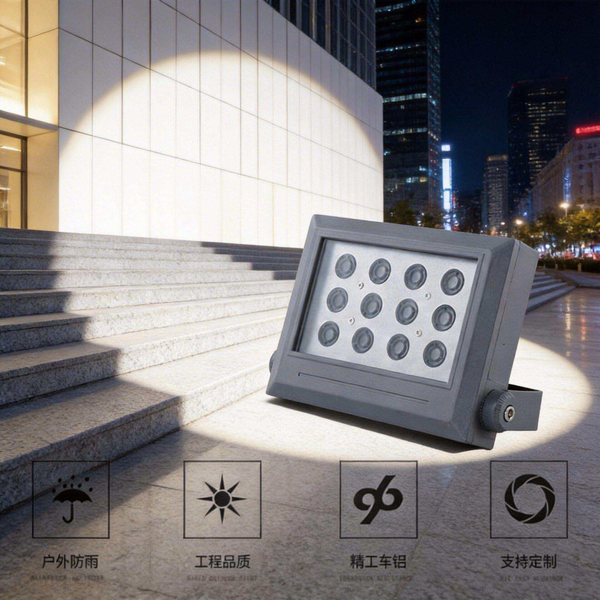 LED室外投光灯防水公园广场大厦照明12W18W24W72W方形灯