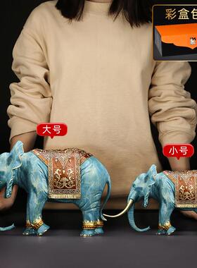 吉善缘《吉象临门》全铜大象摆件 办公室书房客厅工艺品礼品0694