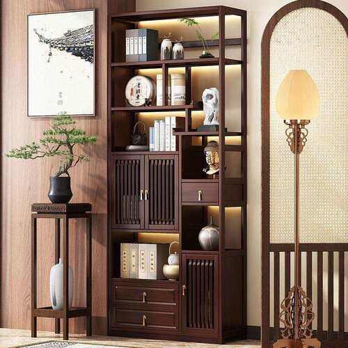 展示柜多宝阁中式摆件现代简约装饰新中式博古架茶室实木非置物架