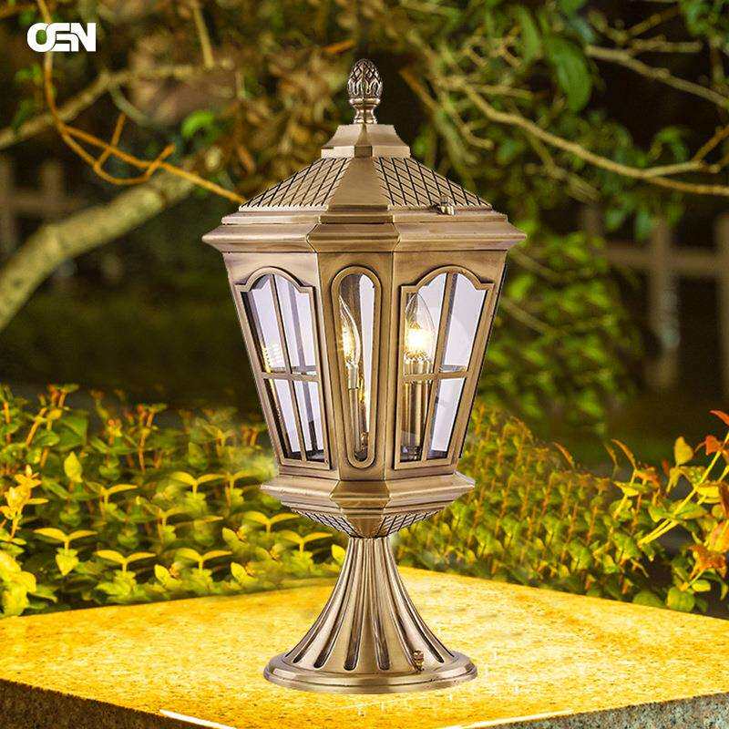 全铜柱头灯LED庭院灯灯户外防水简约现代欧式室外高级别墅围墙灯