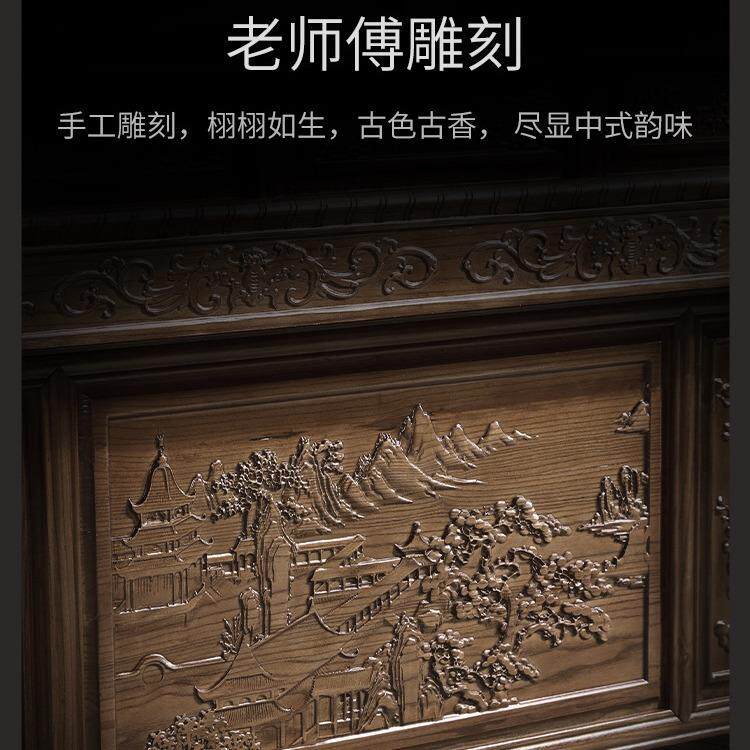 全实木台仿古茶桌椅组合家用办公室茶套装一体新中XUF套式功夫泡