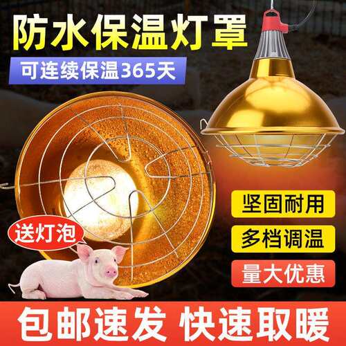加厚养殖保温灯灯罩猪用取暖灯罩防水可调温小鸡加热灯泡畜牧设备