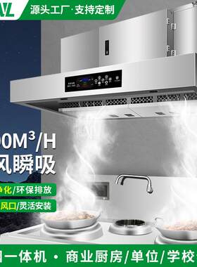 商业厨房全套油烟净化一体机学校单位饭店餐饮厨房油烟净化设备