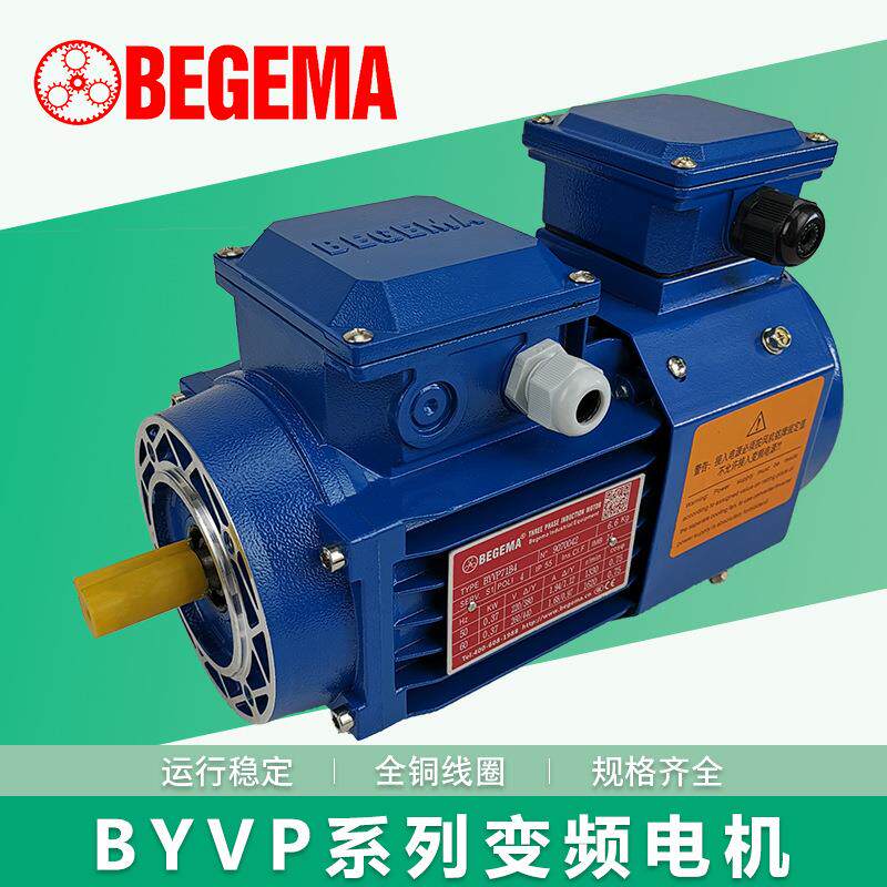 2级卧式苏州现货宝戈玛高速变频调速电动机BYVP63A2-B3-0.18W