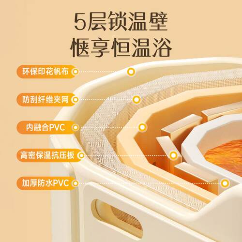 圈奇折叠泡澡桶加高沐浴桶折叠大人免安装新款浴缸家用成人高深桶