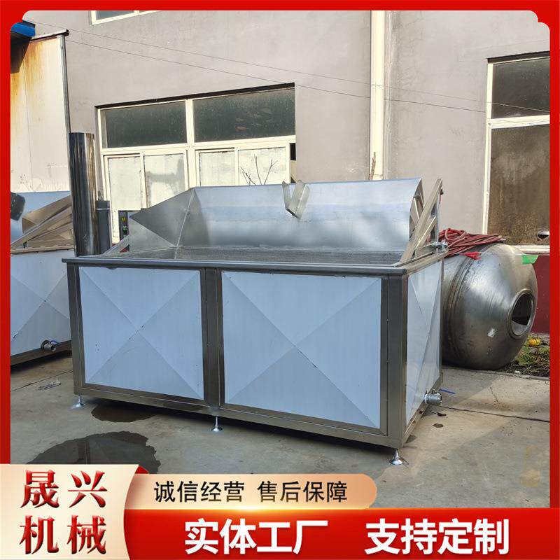 开口笑电加热油炸锅 虾仁蟹棒自动出入料油炸设备 海产品油炸线