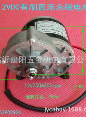 电机有刷直流减速电机12V24V250W 小型机械设备改装直流电机