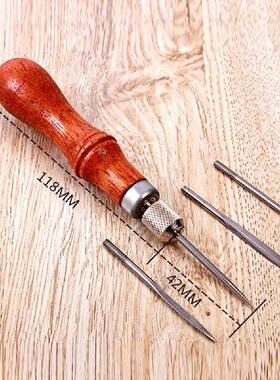 4 in 1 Sewing Punching Hole Maker with Hardwood Handle