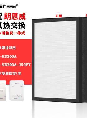 适配万科朗思威新风机热交换过滤网CS100-SD200A/150FY高效过滤芯