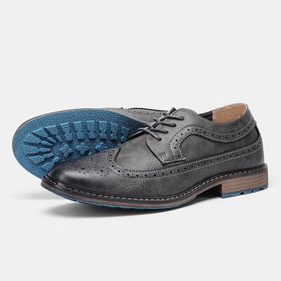 Big size leisure Men Leather shoes 布洛克覆古PU大尺码休闲 皮