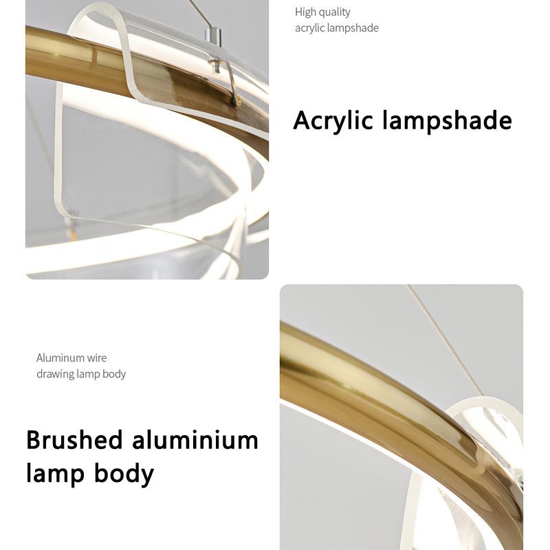 客厅计吊灯设约师圆环le590d灯具轻奢网红餐厅大气简现代卧后室吊