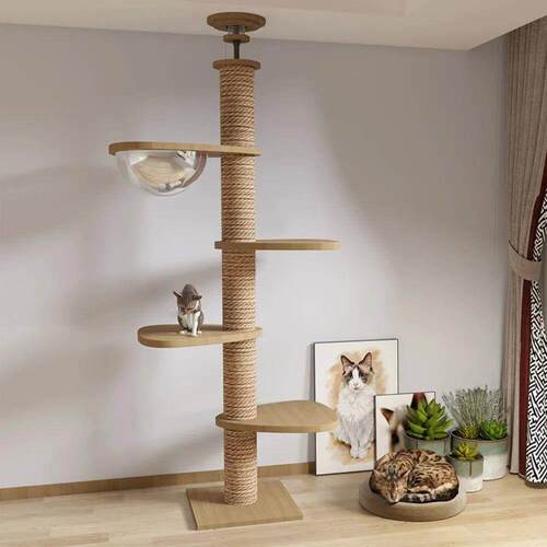 Cat Tree Floor To Ceiling Cat Tower with With Scratching Pos