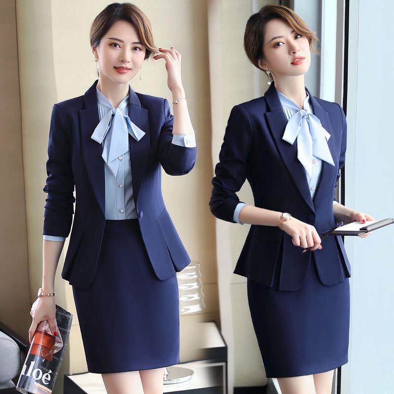 职业西装外套女士黑色西服套装公务员银行酒店工作服面试气质正装